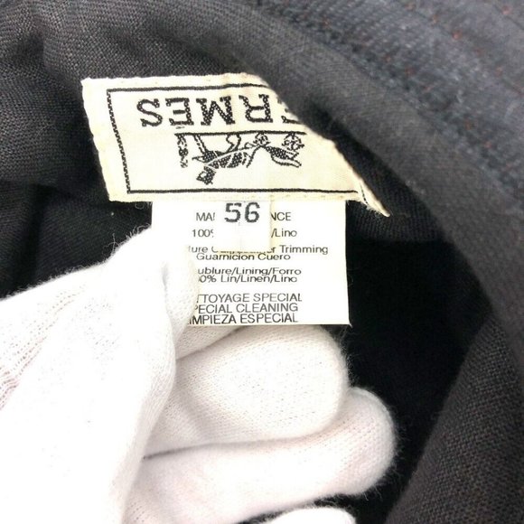 Authentic HERMES Fashion Accessories Hat linen Bordeaux Based - Picture 2 of 11